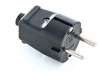 FAMATEL 1101-N Clavija 10-16A-250V diámetro 4,8 con TT lateral de color negro