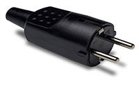 FAMATEL 1104 Clavija con TT lateral 16A-250V diámetro 4,8 caucho termoplástico