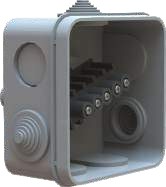 JSL 2 220B CAJA ESTANCA GRIS CON CONOS 80x80