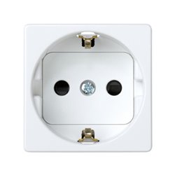 SIMON 27432-65 Base SIMON 27 2P TT lateral schuko con obturador de seguridad blanco nieve