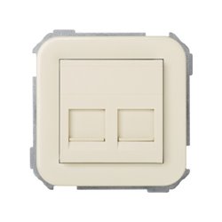 SIMON 31089-61 Tapa informática SIMON 31 con 2 conectores universales marfil