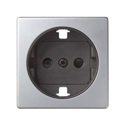 SIMON 82041-33 Tapa enchufe SIMON 82 2P+TT lateral+seguridad aluminio
