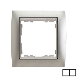 SIMON 82924-33 Marco SIMON 82 con 2 elementos aluminio mate/zócalo aluminio