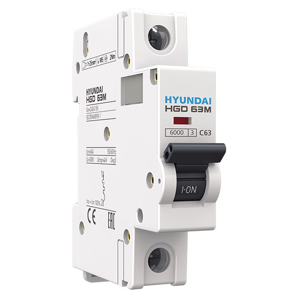 HYUNDAI HGD63-M1P010C MAGNETOTERMICO HGD 1P 10A 6kA C STD.