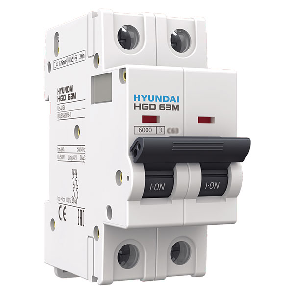 HYUNDAI HGD63-M2P040C MAGNETOTERMICO HGD 2P 40A 6kA C STD.