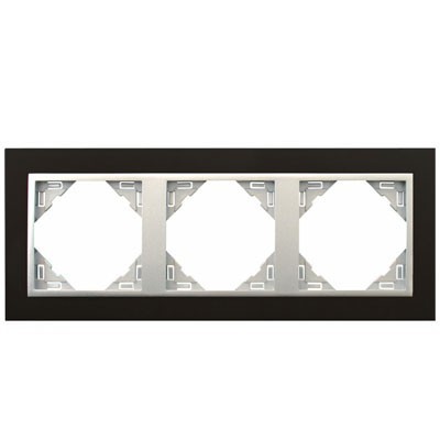 EFAPEL 90930 TPA MARCO TRIPLE LOGUS NEGRO/ALUMINIO