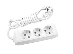 REGLETA 3 TOMAS CABLE 3G1.5 1.5MTS CON SOPOTE PARED BLANCO - Rovia  Suministros Electricos SL