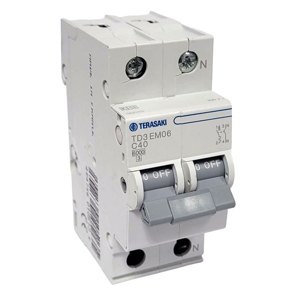 TERASAKI 105159 INTERRUPTOR AUTOMATICO TD3 EM06 1P+N 63A 6kA C 2M