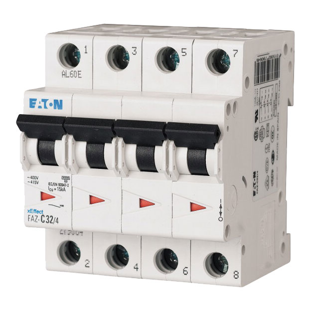 EATON 279080 MAGNETOTERMICO FAZ 10A 4 POLOS CURVA D