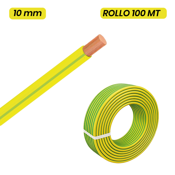 MIGUELEZ 820401001008603 CABLE H07Z1-K AFIRENAS LIBRE DE HALÓGENOS 10mm AMARILLO/VERDE