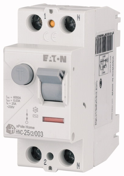 EATON 194690 INTERRUPTOR DIFERENCIAL HOME 2P 25A 30mA CL.AC