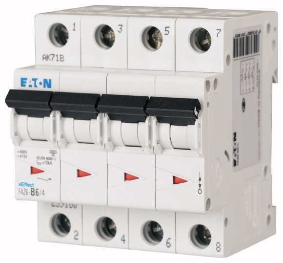EATON 239204 INTERRUPTOR MAGNETOTERMICO FAZ6 CV.C 4P 10A FAZ6-C10/4