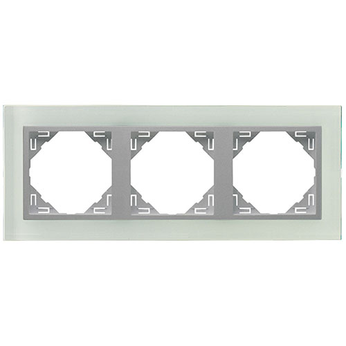 EFAPEL 90930 TCA MARCO TRIPLE LOGUS CRISTAL/ALUMINIO