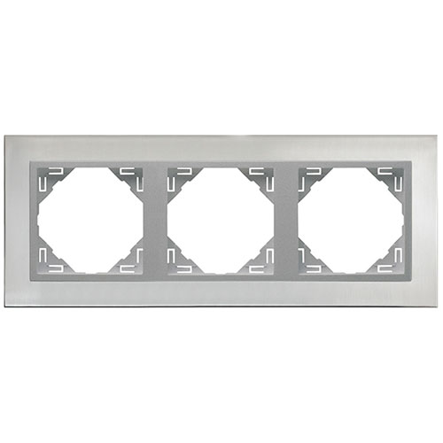 EFAPEL 90930 TIA MARCO TRIPLE LOGUS INOX/ALUMINIO